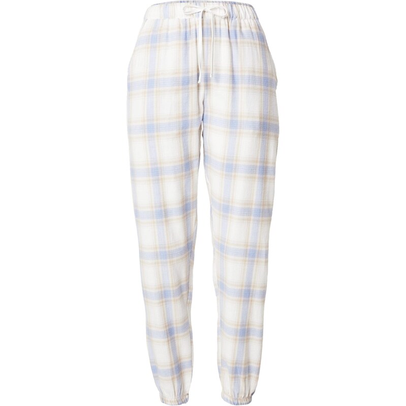 Hunkemöller Pyžamové nohavice béžová / svetlomodrá / biela 66446819