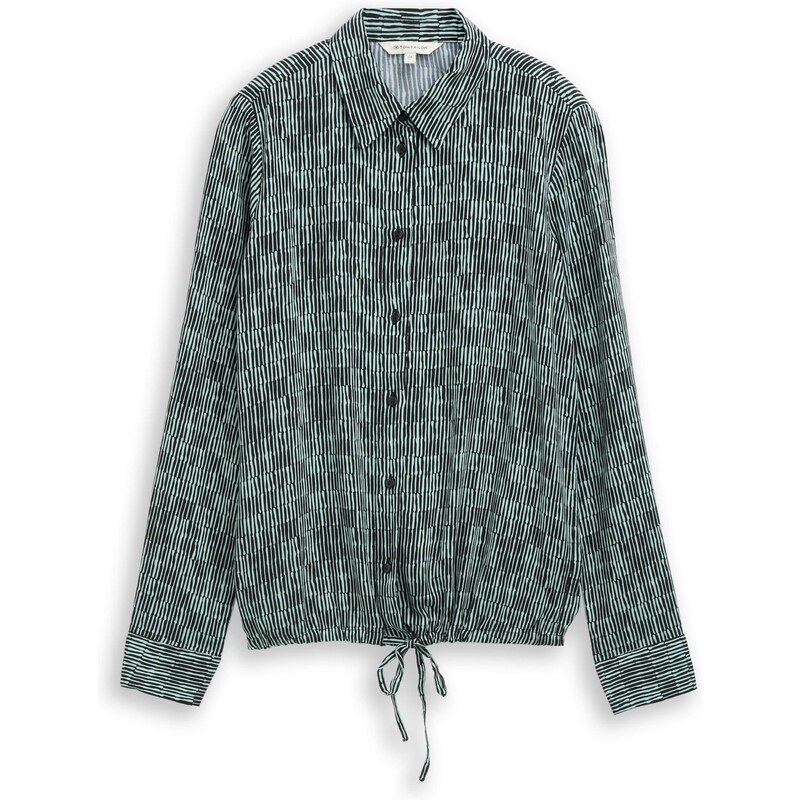 TOM TAILOR Blúzka mätová / čierna 66447042