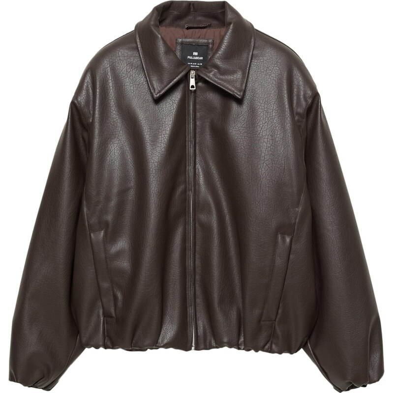 Pull&Bear Prechodná bunda čokoládová 66447127