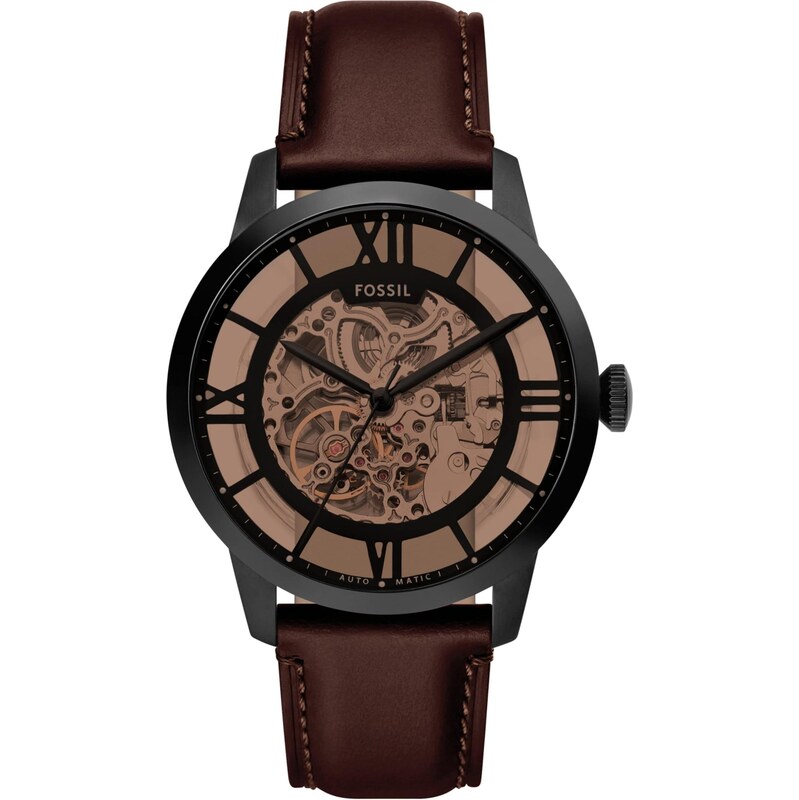 FOSSIL Analógové hodinky Townsman hnedá / čierna 66447161