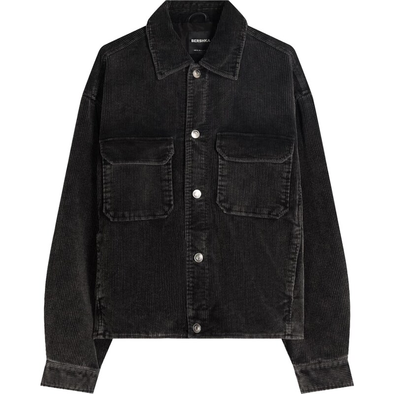 Bershka Prechodná bunda čierna 66447207