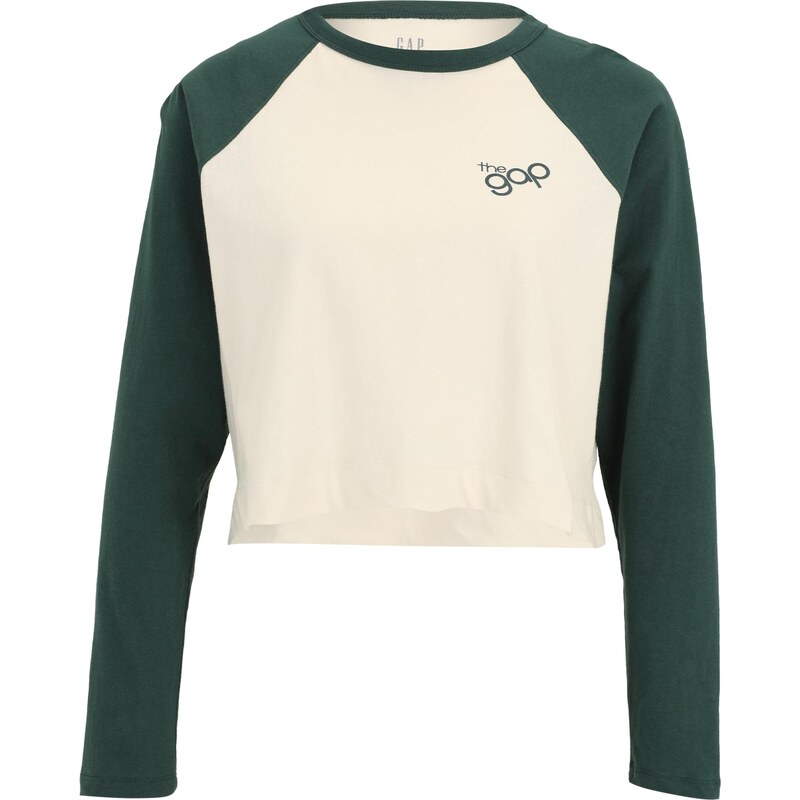 Gap Petite Tričko tmavozelená / biela ako vlna 66447192