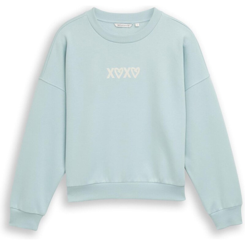 TOM TAILOR DENIM Mikina pastelovo modrá / biela 66447342