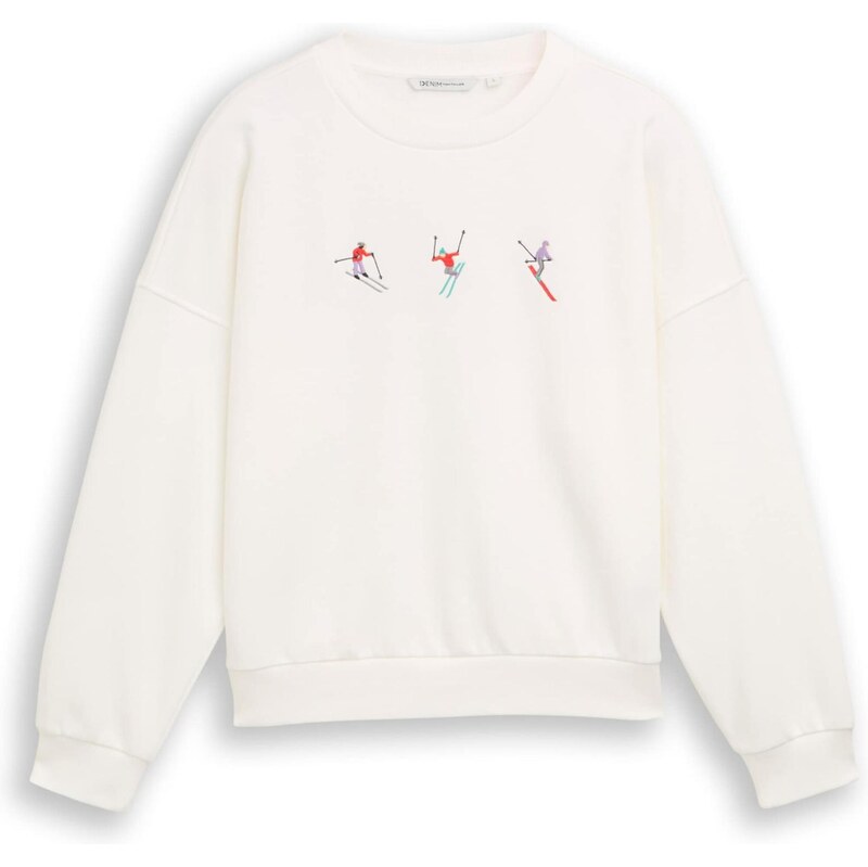 TOM TAILOR DENIM Mikina tyrkysová / levanduľová / červená / šedobiela 66447340