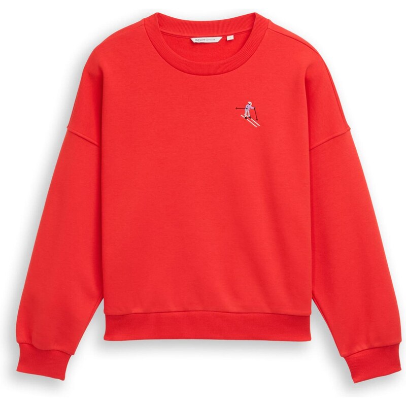 TOM TAILOR DENIM Mikina neónovo červená 66447364