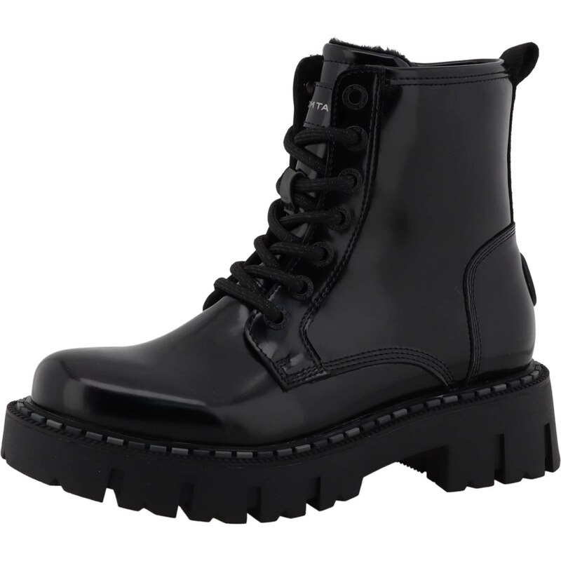 TOM TAILOR Šnurovacie členkové čižmy čierna 66447376