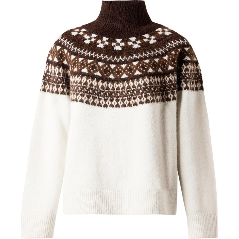 JJXX Sveter JXKRISTIN karamelová / tmavohnedá / vaječná škrupina 66447514