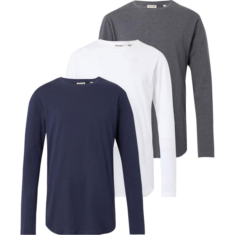 Only & Sons Tričko ONSMATT tmavomodrá / tmavosivá / biela 66447559