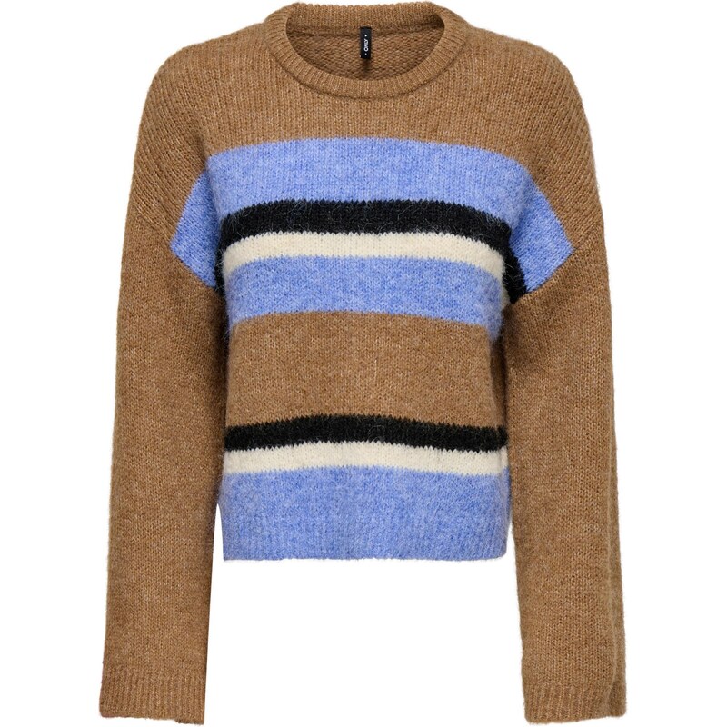 ONLY Sveter ONLKALLIE svetlomodrá / karamelová / čierna / biela 66447606