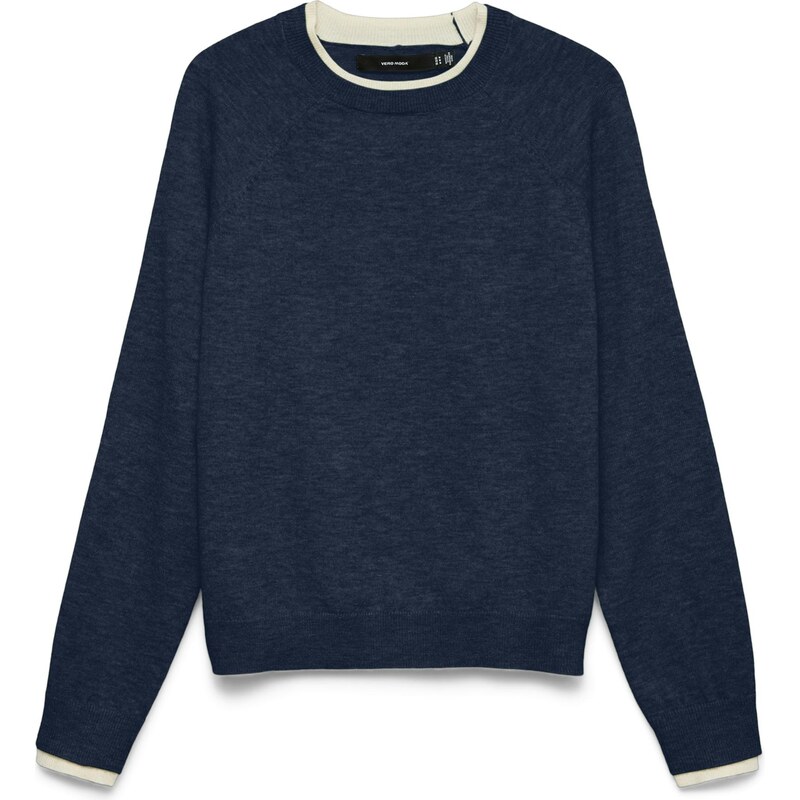 VERO MODA Sveter VMWONDERFUL námornícka modrá / biela 66447592