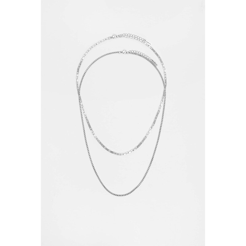 Pull&Bear Retiazka strieborná 66447637