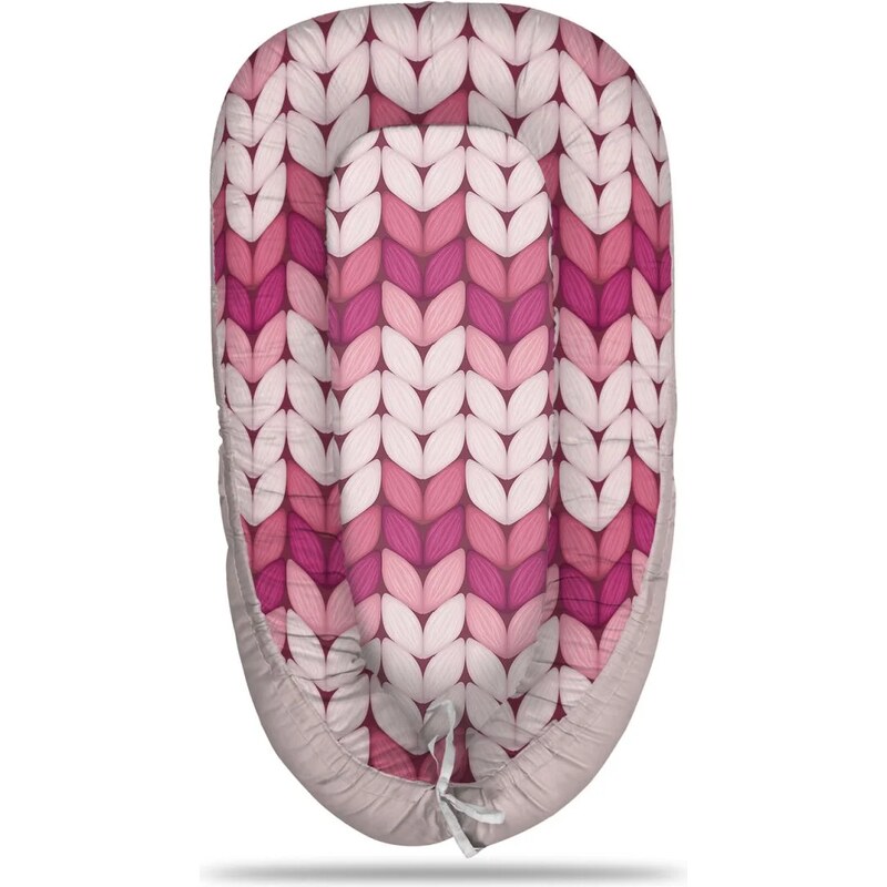 Sablio Hniezdočko pre bábätko Trojfarebné ružové pletenie 65114012