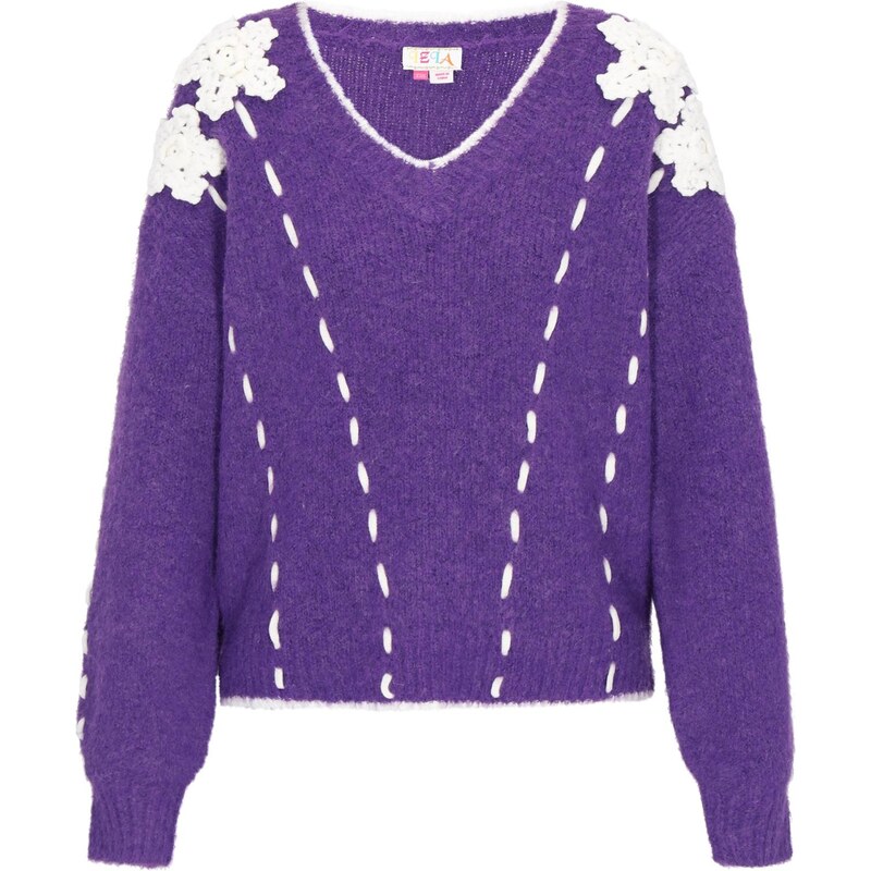 IZIA Oversize sveter fialová / biela 66446481