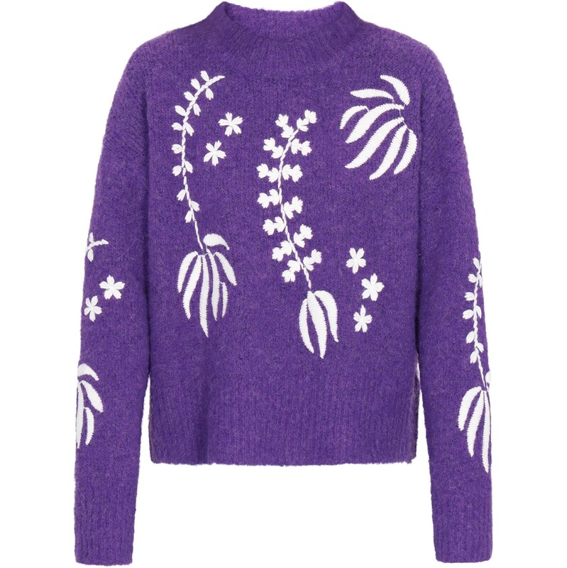 IZIA Oversize sveter fialová / biela 66446483