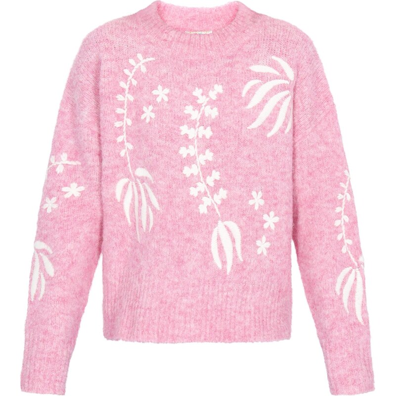 IZIA Oversize sveter staroružová / šedobiela 66446485