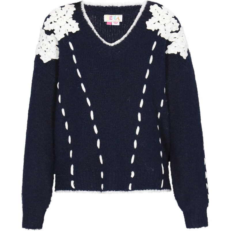 IZIA Oversize sveter námornícka modrá / biela 66446480