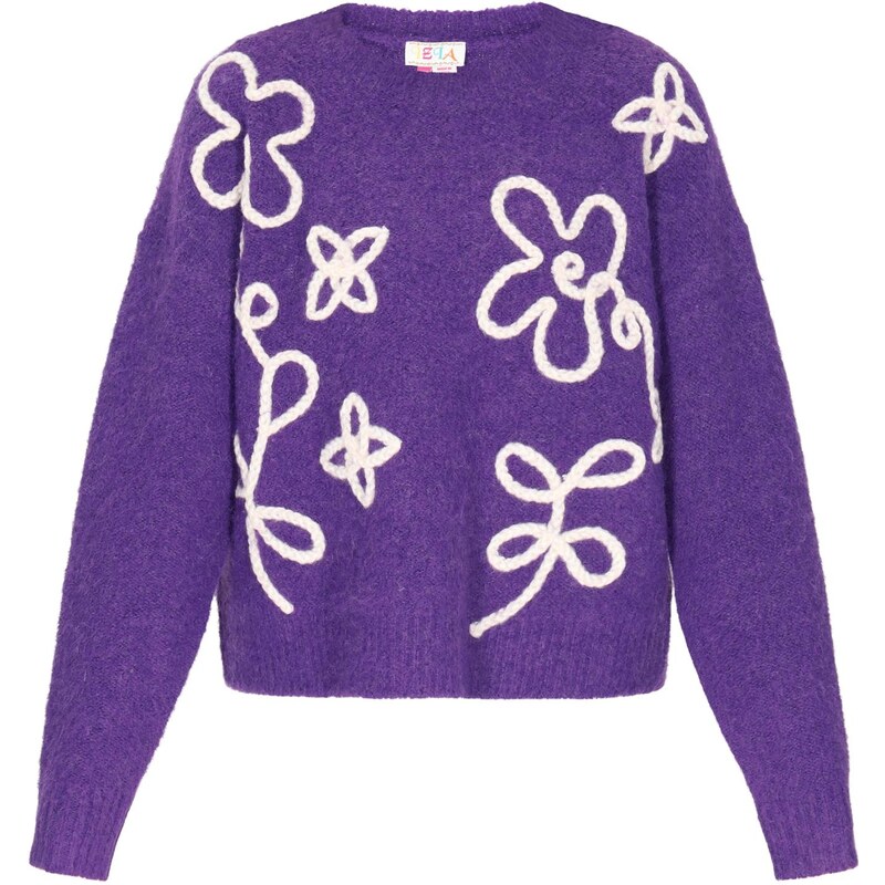 IZIA Sveter purpurová / biela 66446591