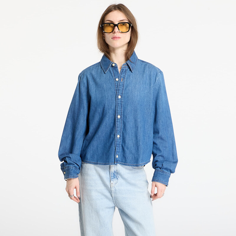 Košeľa Calvin Klein Jeans Cropped Ls Shirt Blue XS 66454812