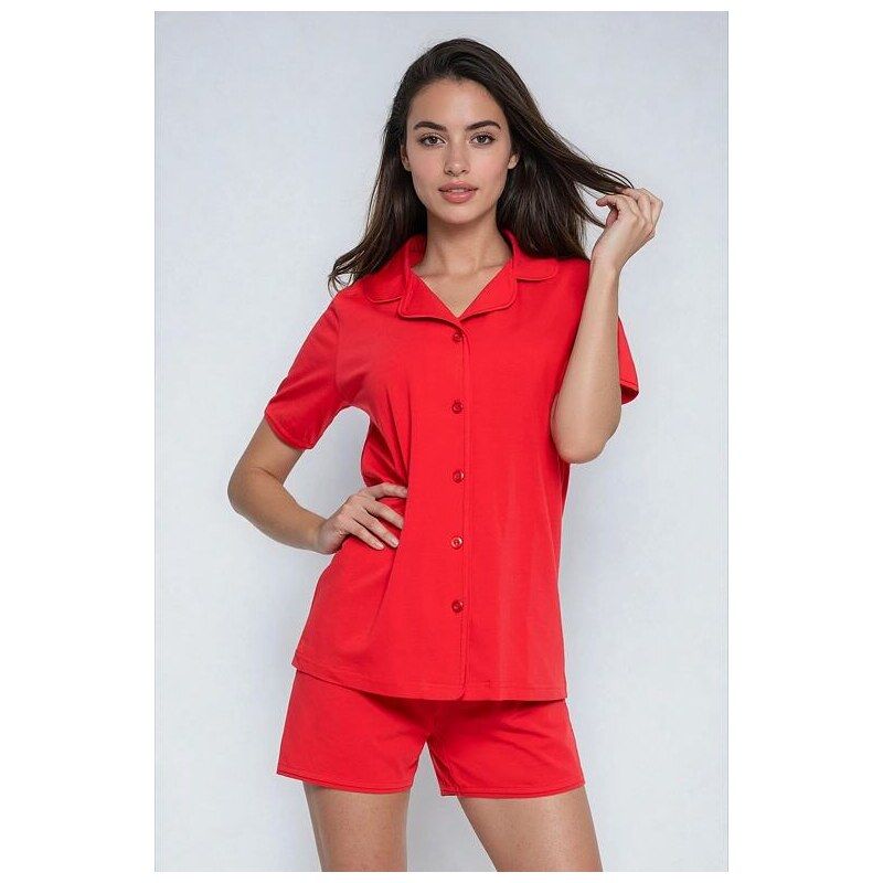 Moraj Prepínacie pyžamo Chiara červené krátke 49443641