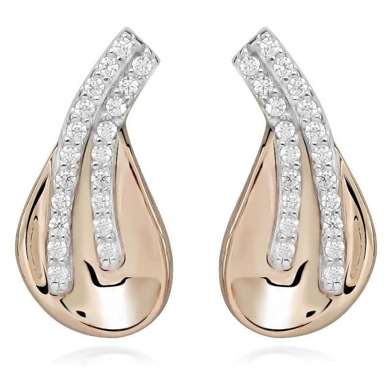 Silver Cat Štýlové strieborné náušnice so zirkónmi Bicolor SC607 66596024