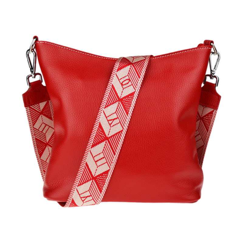 Červená kožená talianska crossbody kabelka Amalia Rossa IV NovaKabelka 66454401