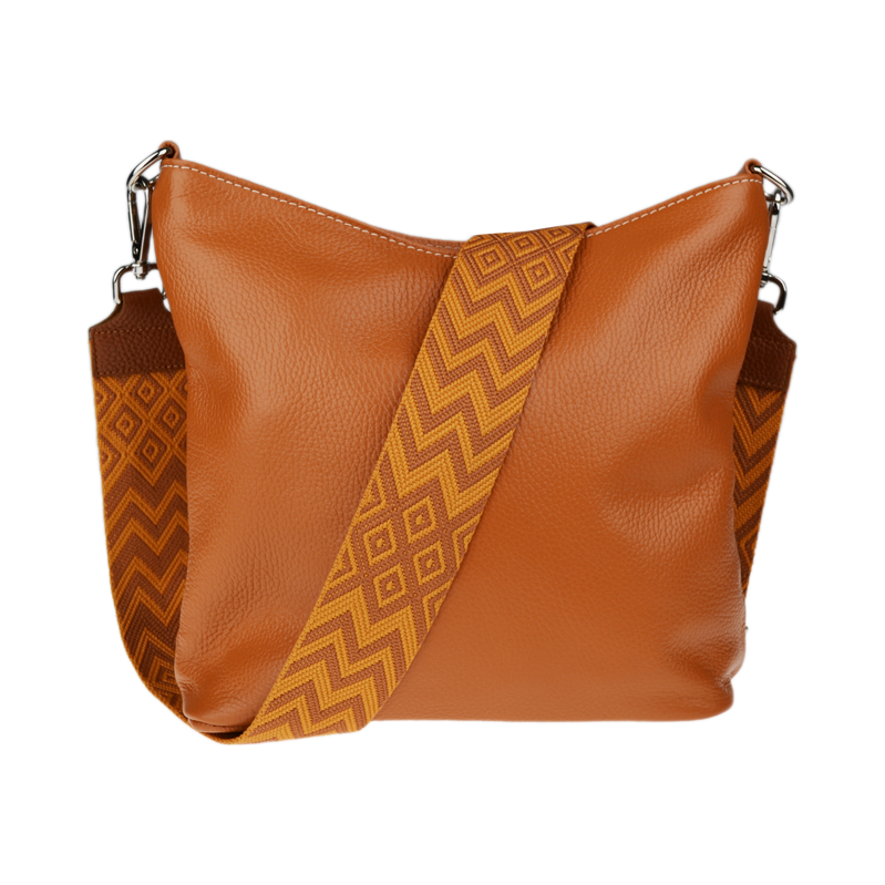 Camel kožená talianska crossbody kabelka Amalia Camel II NovaKabelka 66454403