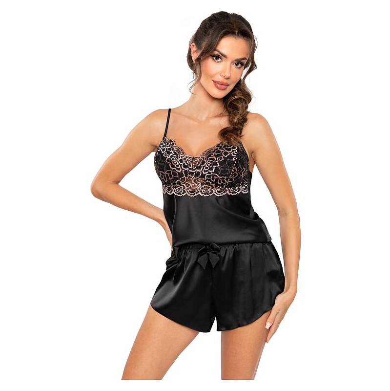 Donna Saténové pyžamo Sabrina čierne 66454414