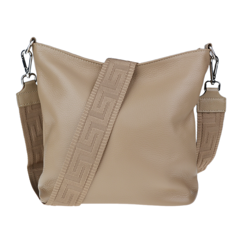 Béžová kožená talianska crossbody kabelka Amalia Cappuccino V 66456044