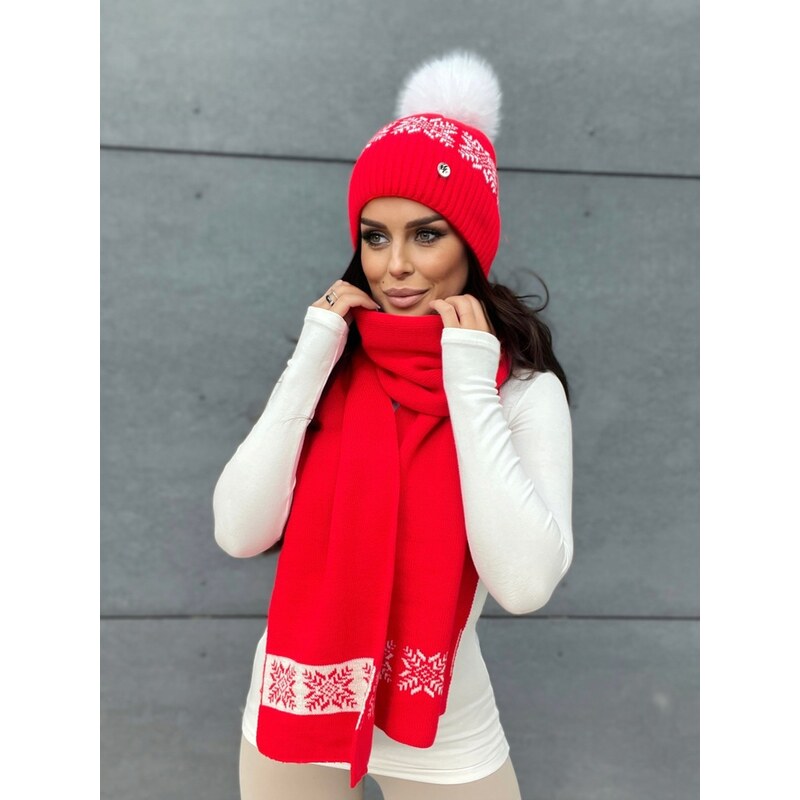 Fashionweek Zimná súprava čiapky a šálu so snehovou vločkou S2809 66464630