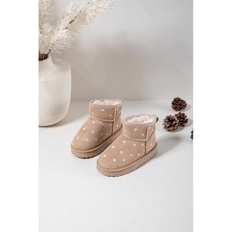 Boto Detské snehule ozdobené kvetmi béžové Gracina 66683126