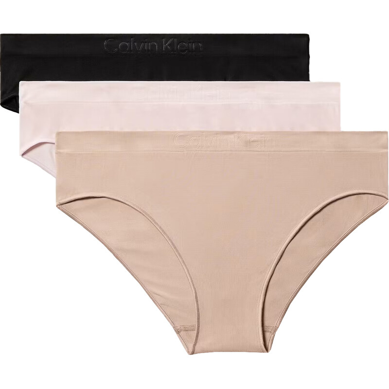 CALVIN KLEIN - nohavičky 3PACK Bonded flex seamless bare tones - 66455889