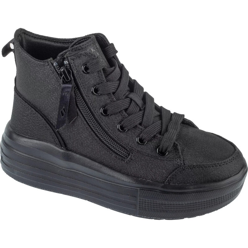 Čierne dievčenské členkové tenisky na platforme Skechers Hyperlift 66231554