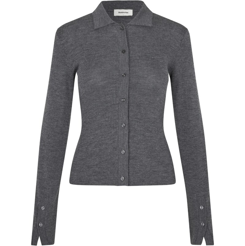 modström Kardigán Hiroki sivá melírovaná 66462318