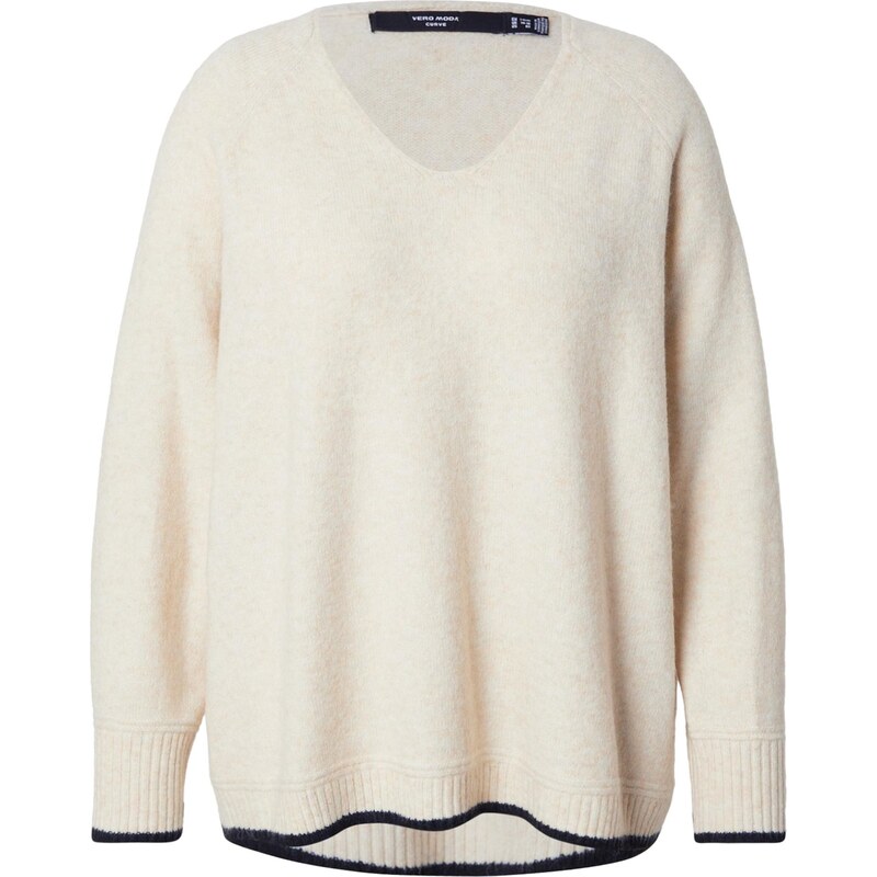 Vero Moda Curve Sveter VMCAQUARIUS svetlobéžová / čierna 66480568