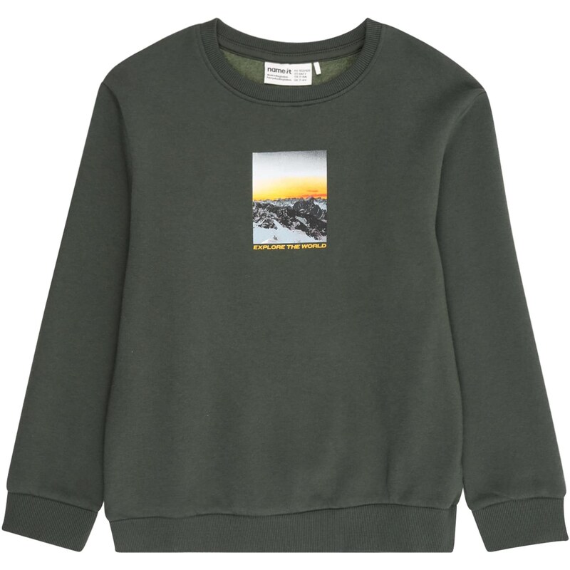 NAME IT Mikina NKMNewton žltá / tmavozelená / čierna / biela 66480698