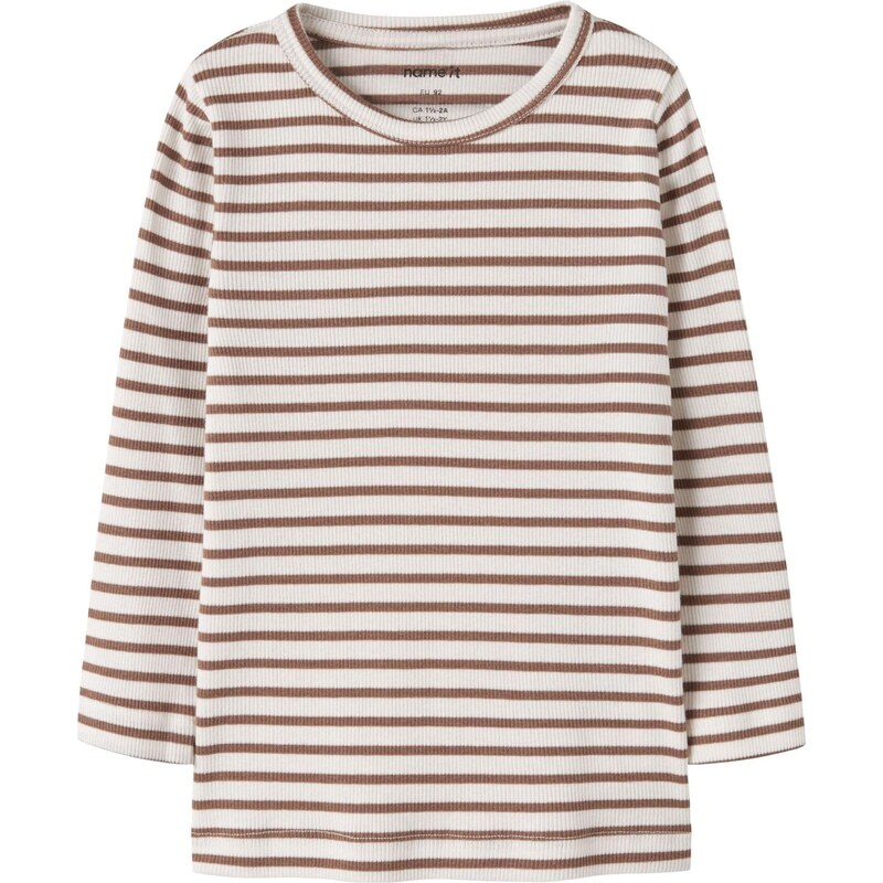 NAME IT Tričko NMNBANI čokoládová / biela 66462441