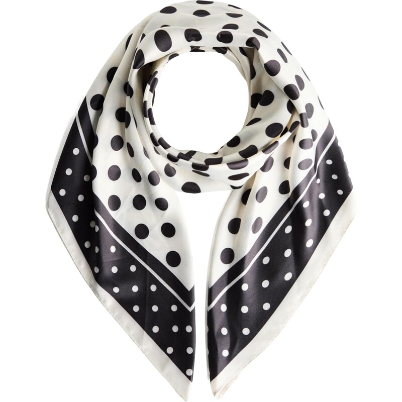 Bershka Šatka čierna / biela 66462521