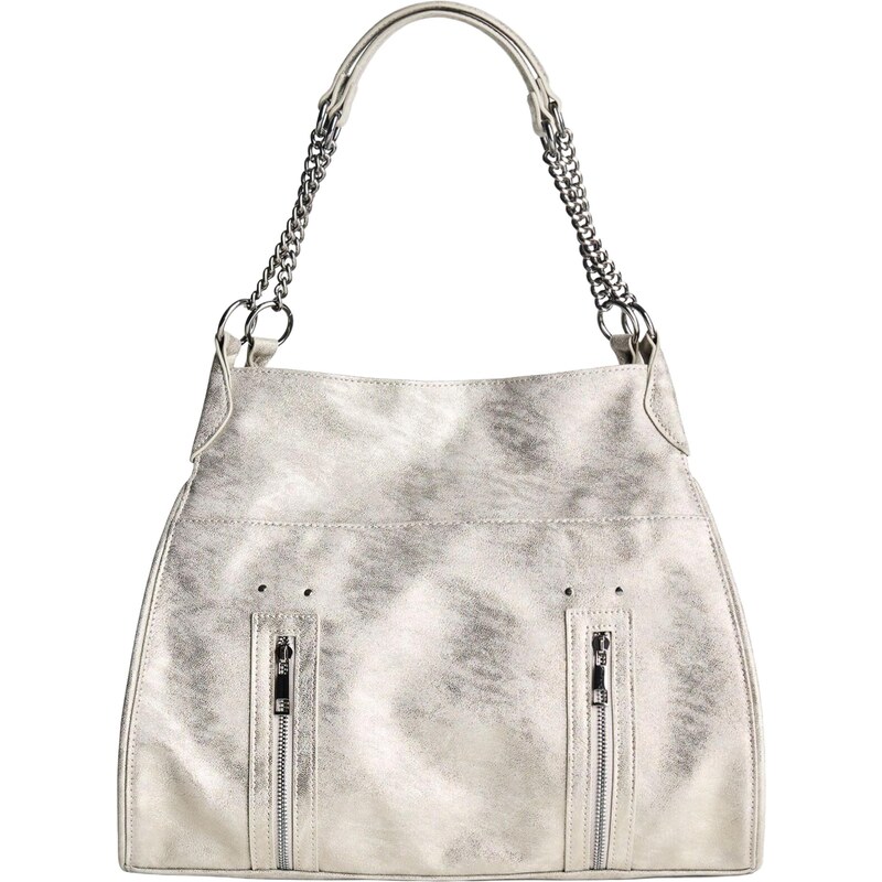 Bershka Taška cez rameno strieborná 66462571