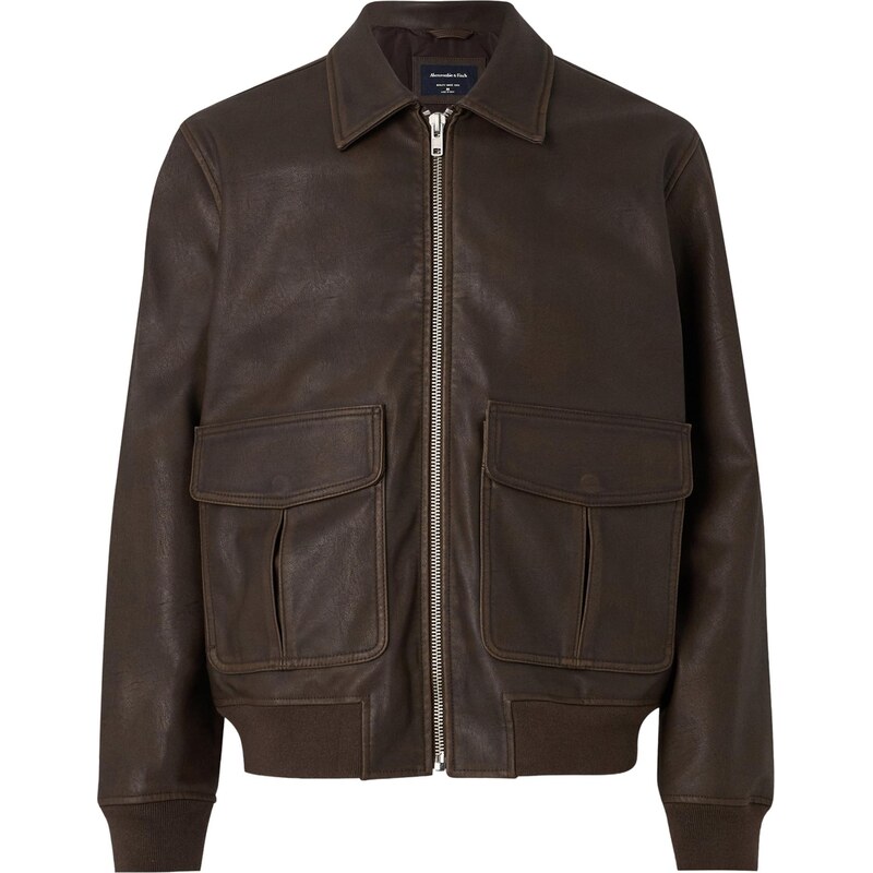 Abercrombie & Fitch Prechodná bunda tmavohnedá 66462557