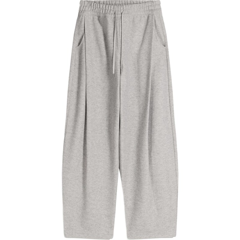 Bershka Plisované nohavice sivá 66462547