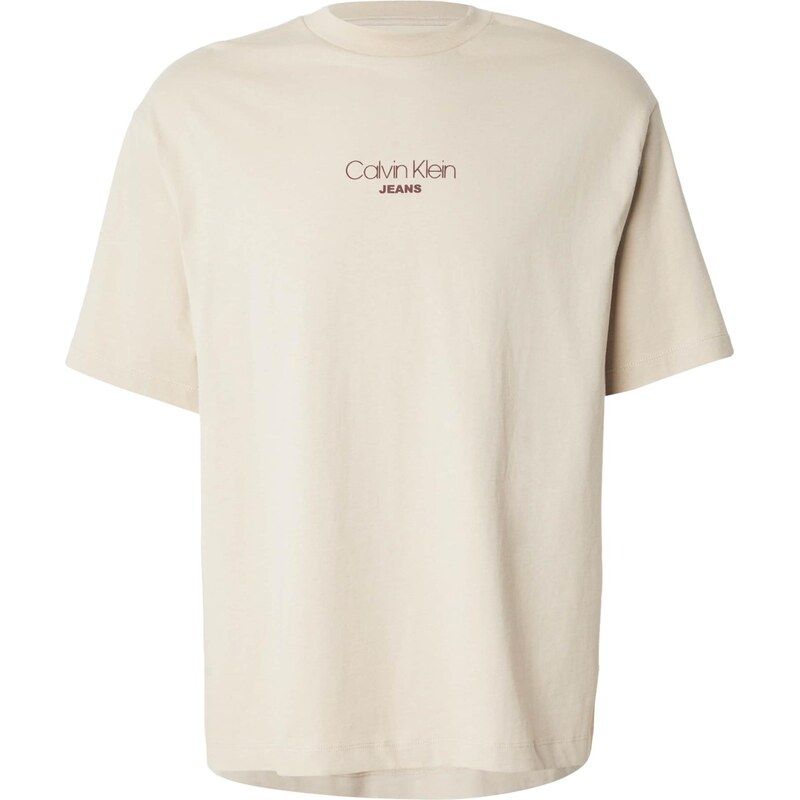 Calvin Klein Jeans Tričko kapučíno / burgundská 66462639