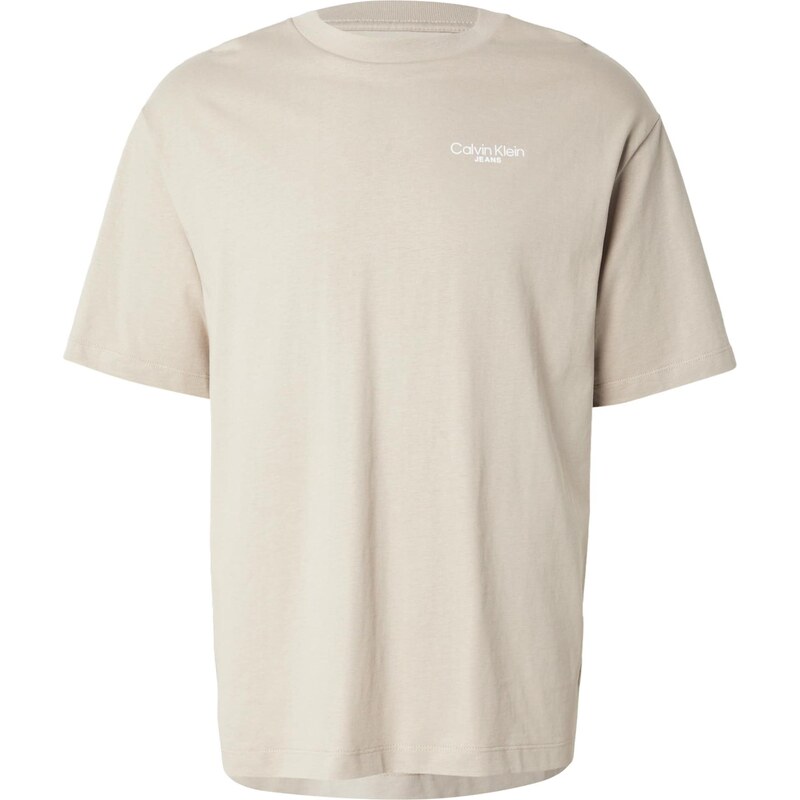 Calvin Klein Jeans Tričko svetlohnedá / biela 66462643