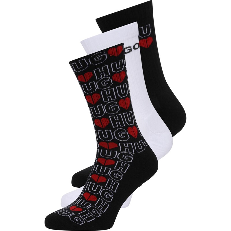 HUGO Ponožky VALENTINE ohnivo červená / čierna / biela 66462771
