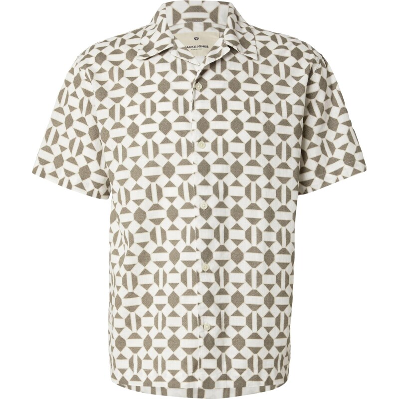 JACK & JONES Košeľa JPRBLUKEVIN kaki / biela 66462965