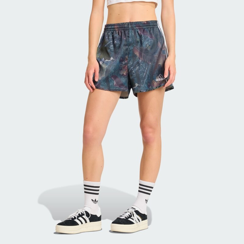 adidas Originals Leaf Camo Print Satin Shorts 66463090