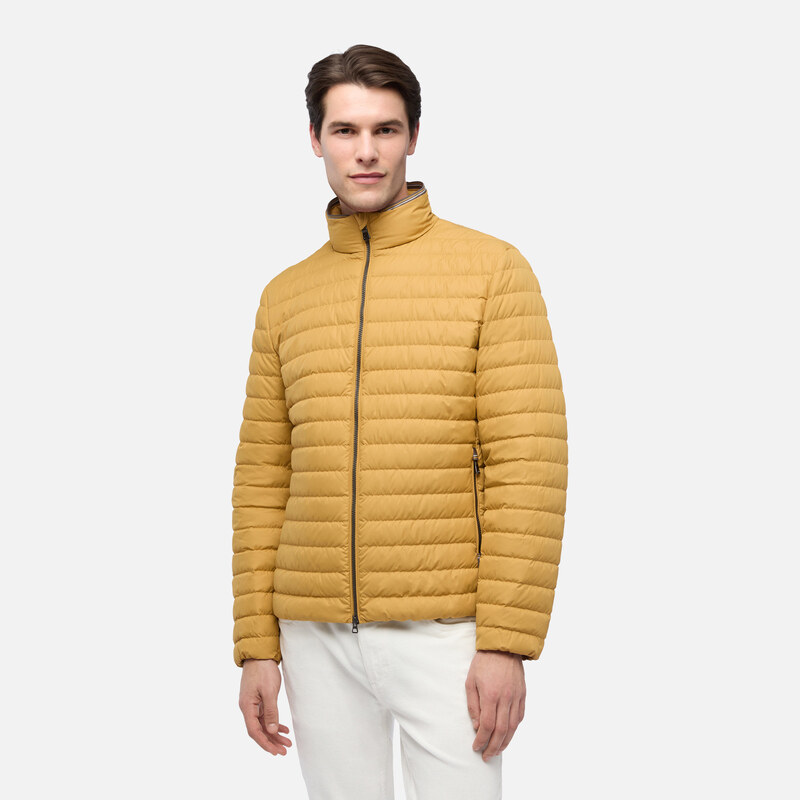 Žltá pánska páperová bunda Geox Warrens 66469400