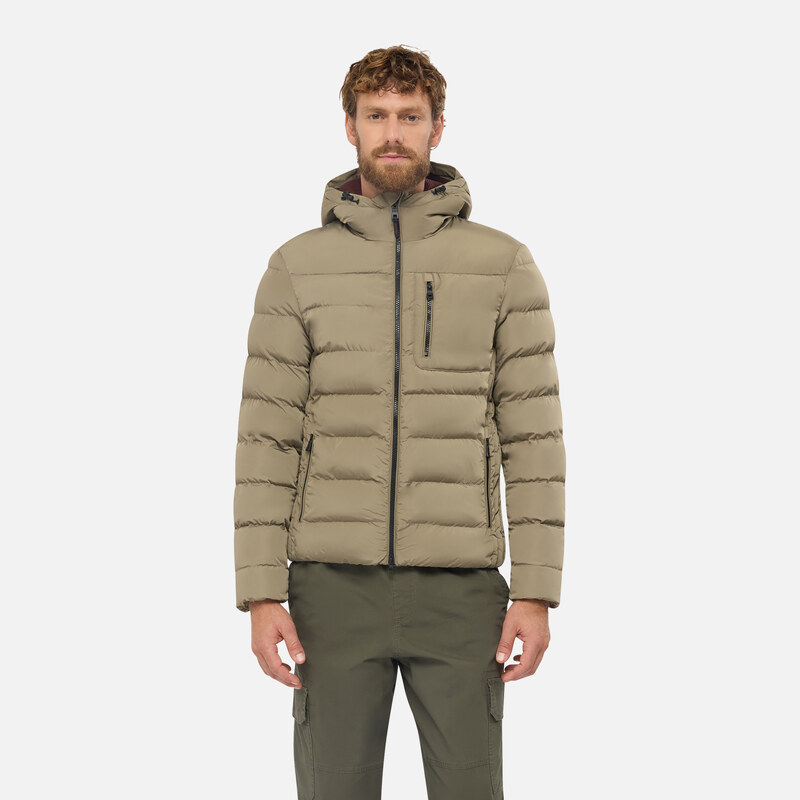 Béžová pánska páperová bunda Geox Snake 66469402