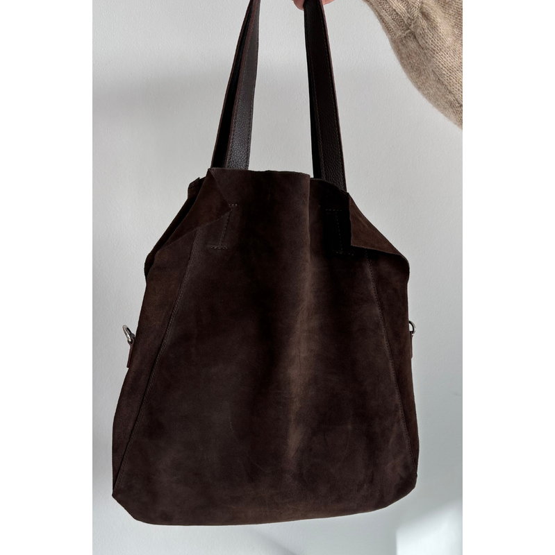 Boto semišová shopper taška čokoládová 66469244