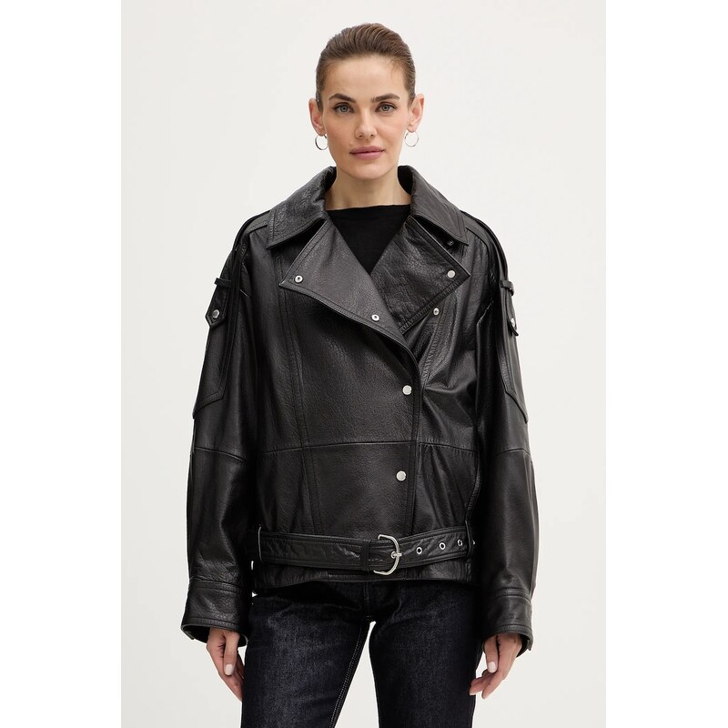 Kožená bunda BOSS Orange C Sassea 66438272