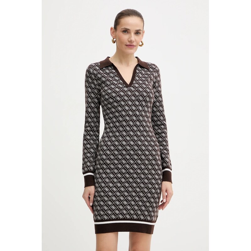 Šaty s prímesou vlny Guess AUBREY 66362182